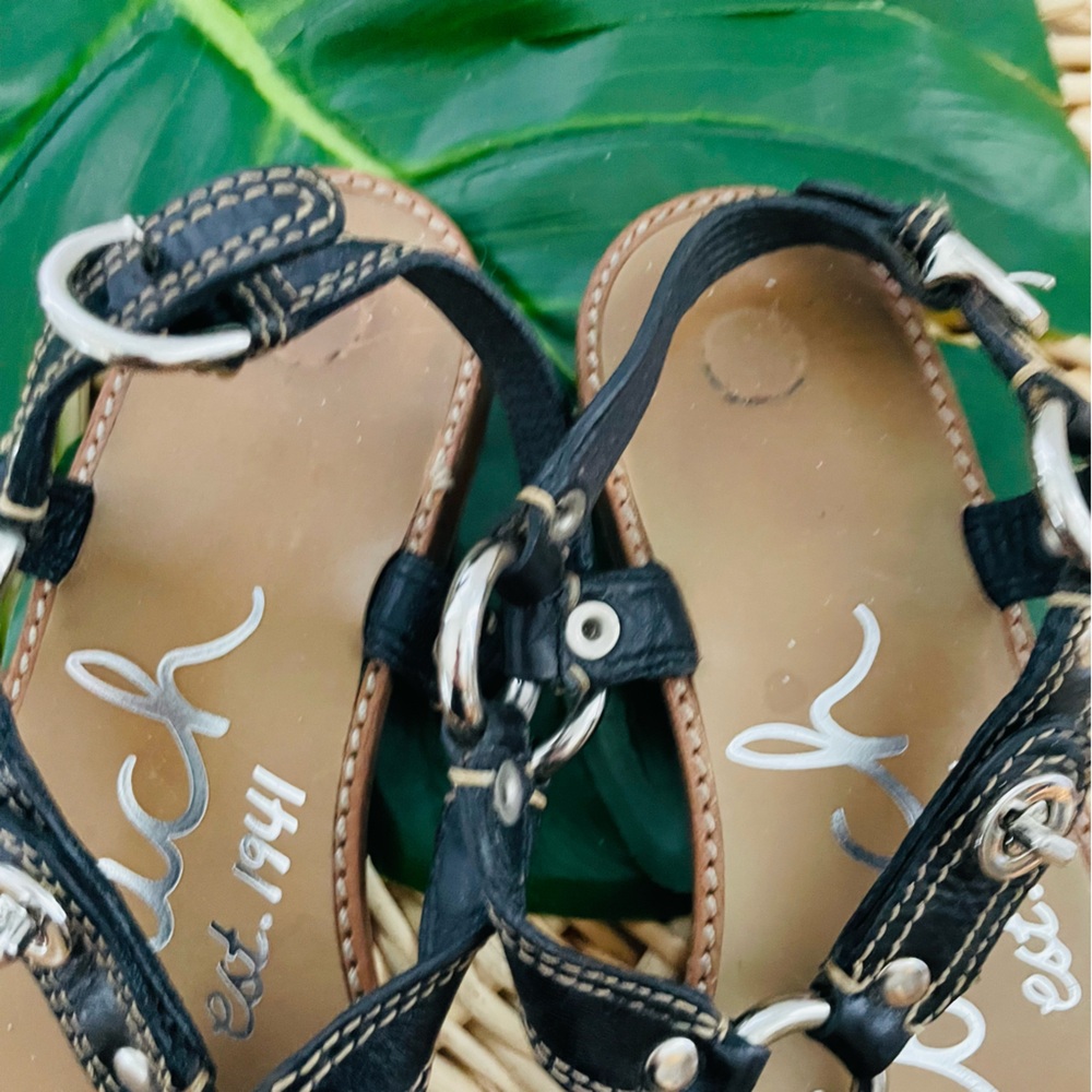 Coach Raiven Hardware Turnlock Flat Sandals Black Leather adjustable strap SZ 8 - Picture 3 of 12